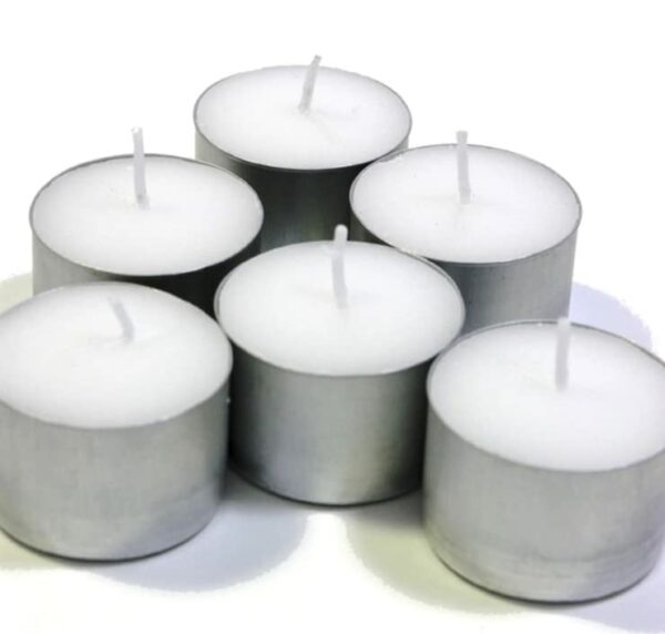 8 hour Tea lights Candles (100 Pack) - White Long Lasting Tea Lights - Unscented - 3.8 x 2.3 CM, 8hr