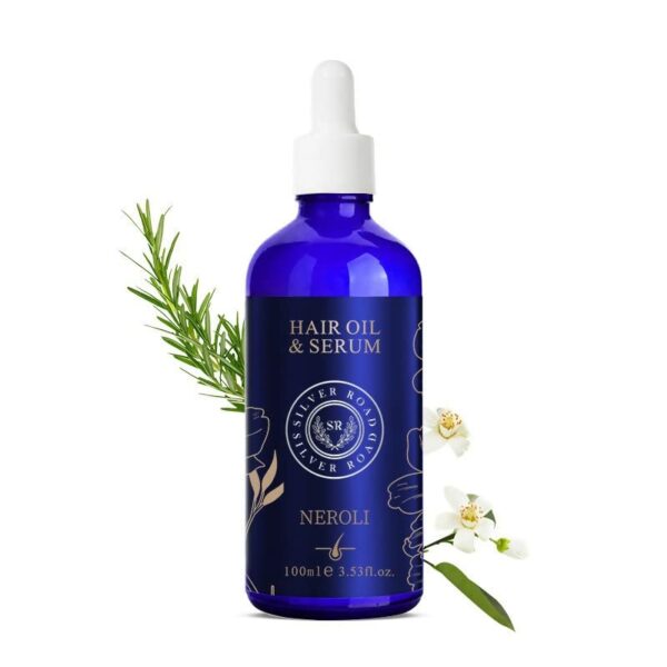 Neroli Hair Oil & Serum By Silver Road - 100ml - Rosemary Oil & Argan Oil + 14 Other Natural Essential Oils - Unisex & For All Hair Types - For H