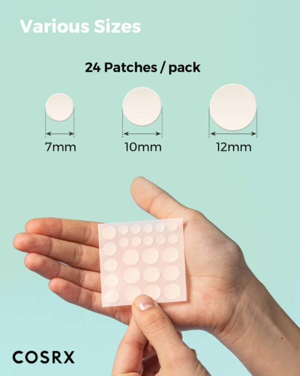 COSRX Master Patch Original Fit (24 counts) Absorbing Pimple Patches, Hydrocolloid Spot Treatment, Blemish Cover, Acne Spot Stickers, 3 Sizes