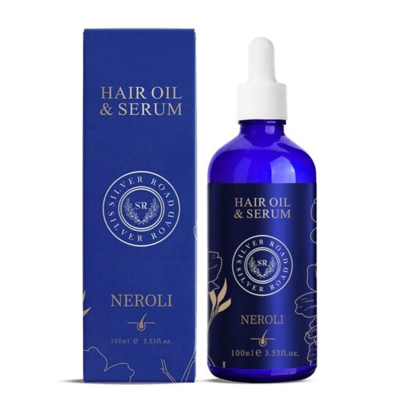 Neroli Hair Oil & Serum By Silver Road - 100ml - Rosemary Oil & Argan Oil + 14 Other Natural Essential Oils - Unisex & For All Hair Types - For H