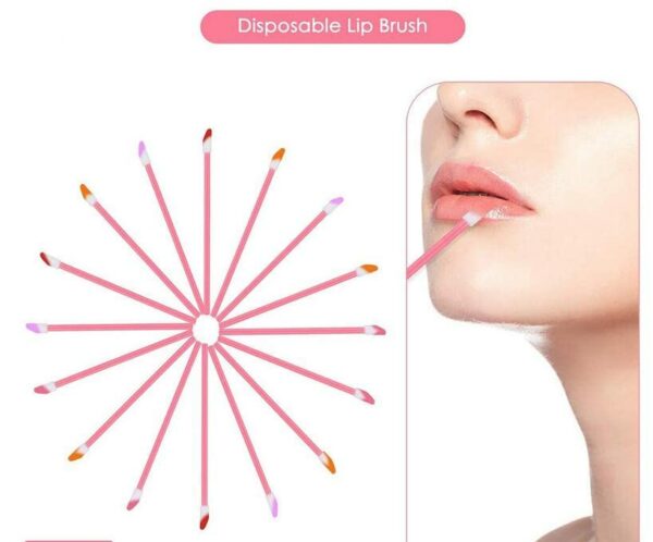 DBOO 100 PCS Disposable Lip Gloss Brush - Lipstick Concealer Brushes - Lip Applicator Wands Perfect for Lips, Eyes and Makeup Application (Green)