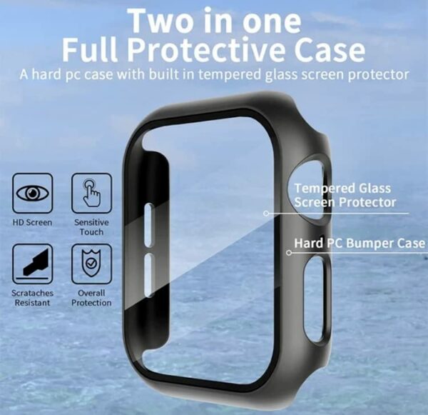 [2 Pack] Apple Watch Screen Protector 40MM Apple Watch Case Series 6 5 4 SE Apple Watch Cover Shockproof Protection Black iWatch Case [Black]