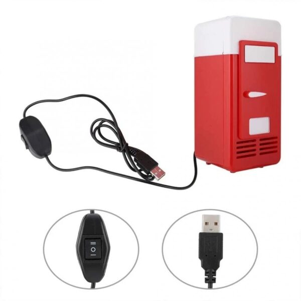 SDFGH PC USB Mini Refrigerator Fridge Portable Beverage Drink Can Cooler Warmer for Home Office Car Use Cooling Box