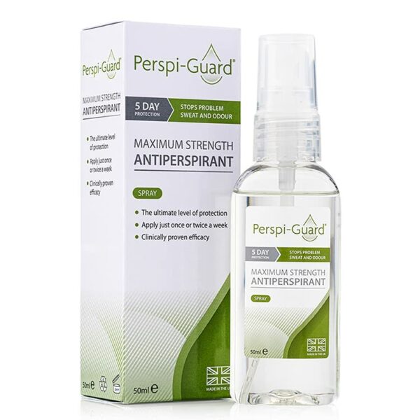 Perspi-Guard Maximum Strength Antiperspirant Spray, Strong Deodorant for Excessive Sweating & Hyperhidrosis Treatment, Lasts up to 5 Days - Unsce