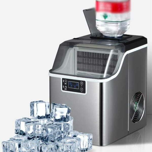 XIAOJUN Portable Ice Maker Machine Commercial Household Ice Machine Manual Bottled Water Countertop Electric Ice Cube Maker Machine (Color : Gray