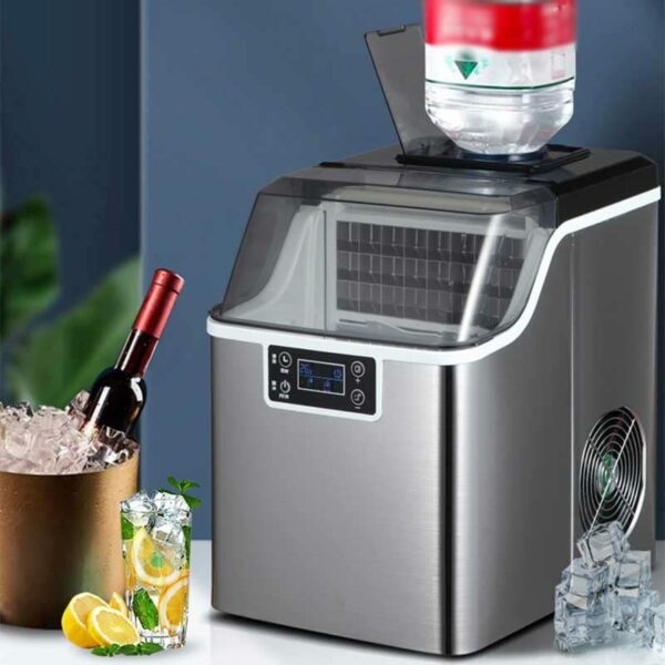 XIAOJUN Portable Ice Maker Machine Commercial Household Ice Machine Manual Bottled Water Countertop Electric Ice Cube Maker Machine (Color : Gray