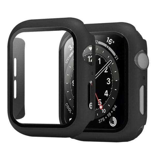 [2 Pack] Apple Watch Screen Protector 40MM Apple Watch Case Series 6 5 4 SE Apple Watch Cover Shockproof Protection Black iWatch Case [Black]