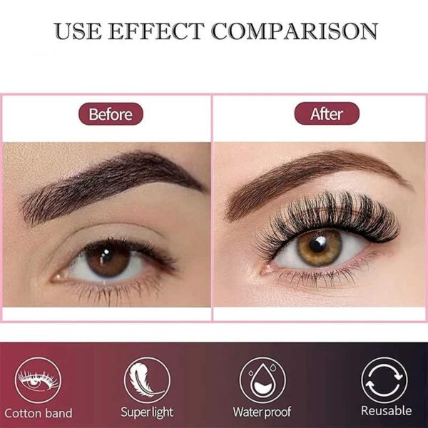 False Eyelashes Russian Strip Lashes D Curl 3D Fake Lashes Natural Wispy Fluffy Volumn Strip Lashes 16MM Lashes Lightweight 10 Pairs Pack (5 Styl