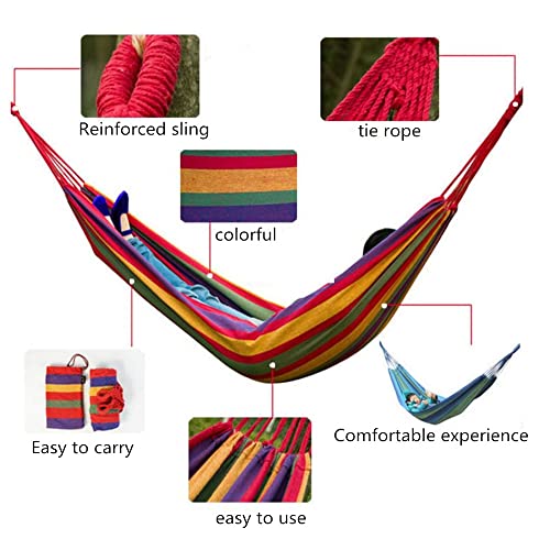 Canvas Hammock for Hanging 2 Person Fabric Hammock with Travel Bag ...